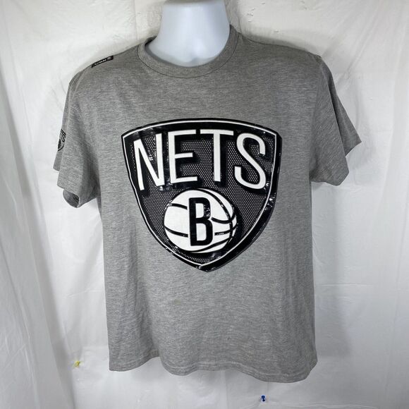 UNK Other - UNK Brooklyn Nets Men's Small Gray Short Sleeve Basketball NBA Graphic T Shirt